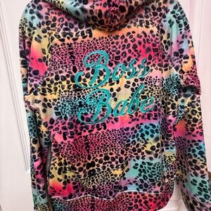 Paris Hilton Multicolor Leopard Print Hoodie